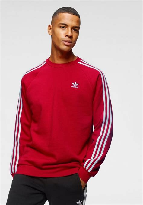 adidas sweatshirt schwarz rote streifen auf dem aärmenln|adidas adicolor Classics 3.